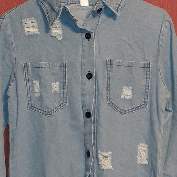DENIM BUTTON DOWN SHIRT SIZE M - Picture 3 of 7